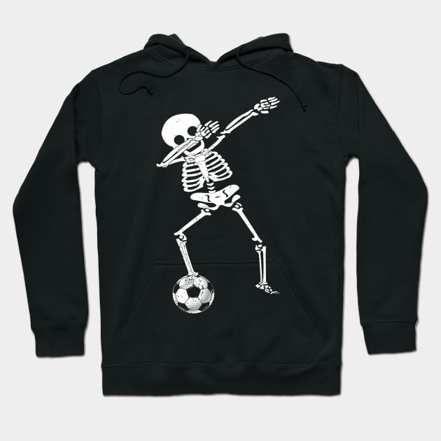 Halloween Dabbing Skeleton Soccer Hoodie by klausgaiser